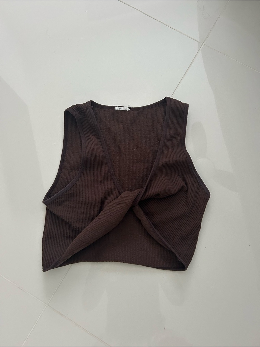 PacSun Brown Twist Front Ribbed Tank